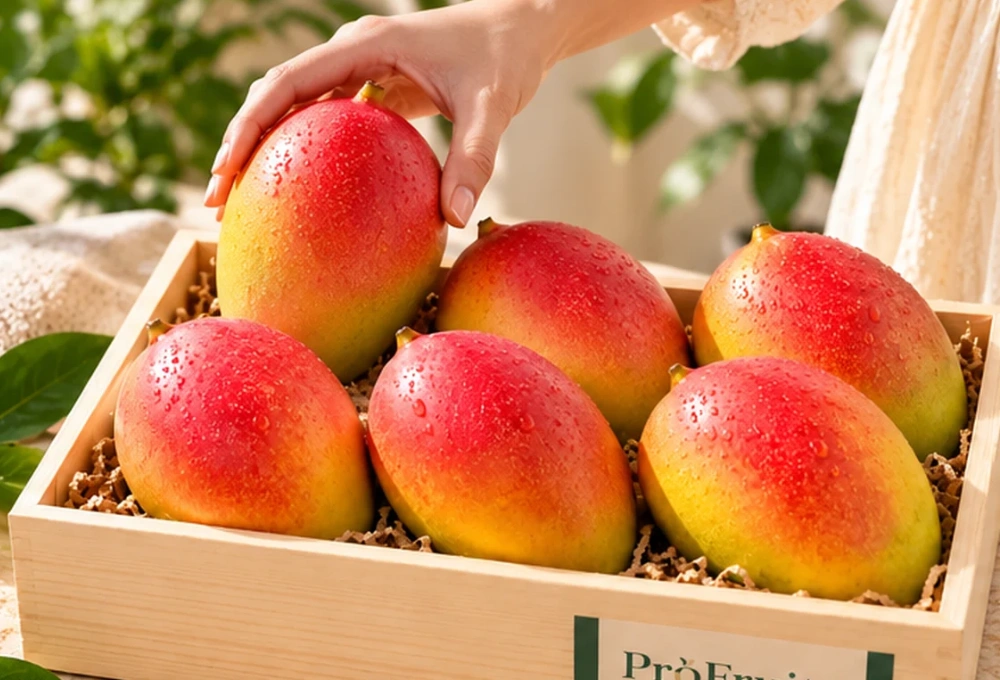 Half Dozen Brazilian Mangos in wooden box