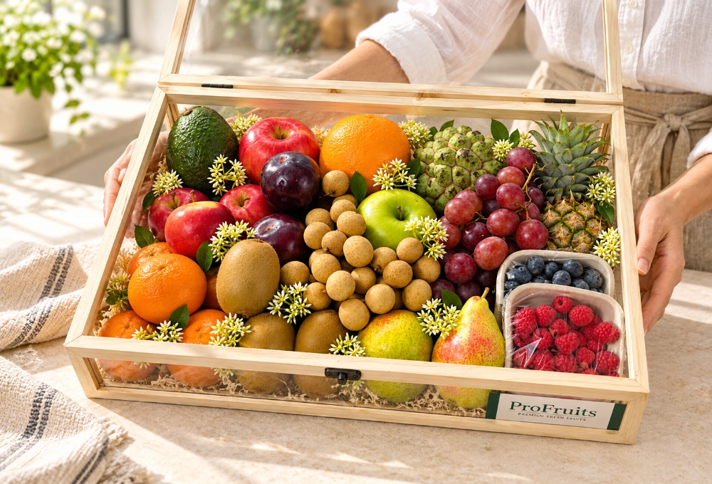 Luxury Wooden Fruit Hamper