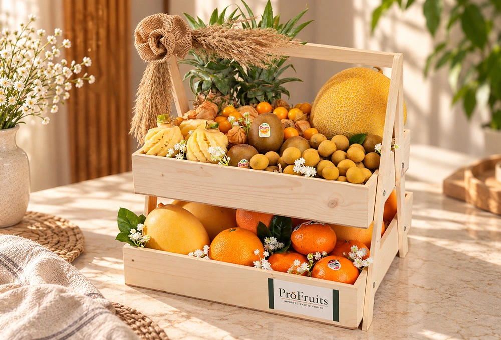 Premium double-layer wooden fruit tray