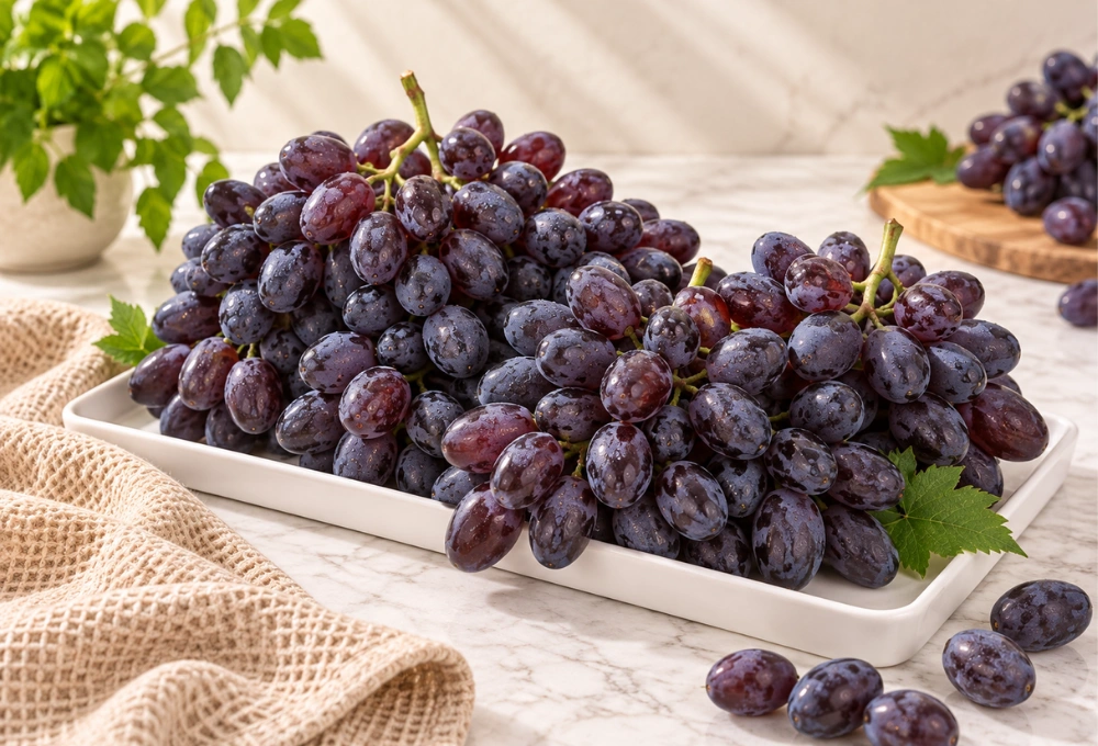 1 Kg Premium Black Seedless Grapes from China
