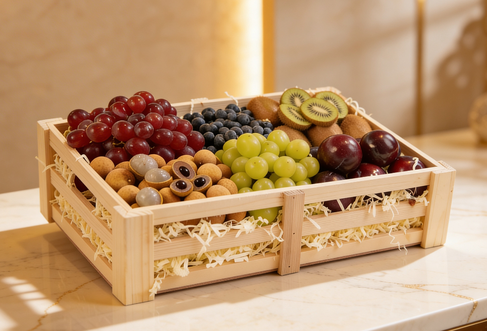 Luxury Mixed Exotic Fruit Wooden Tray