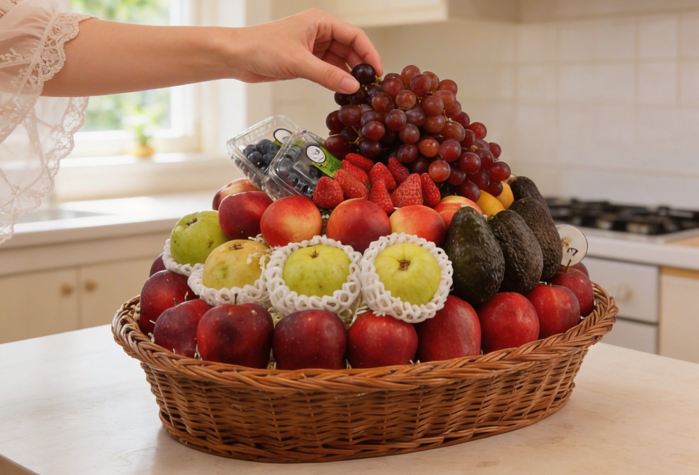 Exotic 4 Layer Fruit Gift Basket