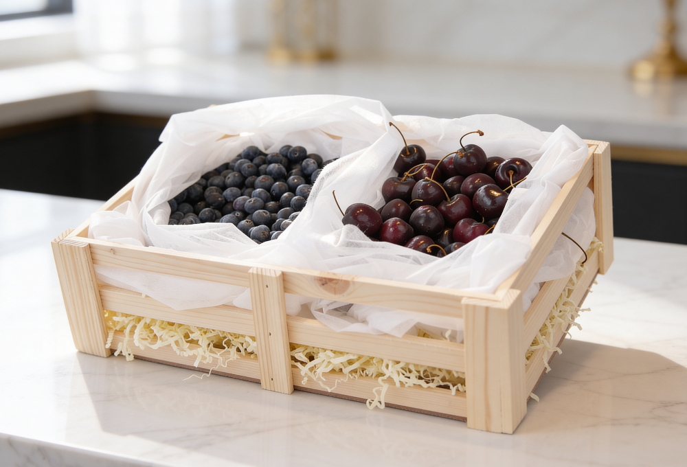 Premium Duo Tray – Blueberries & Cherries