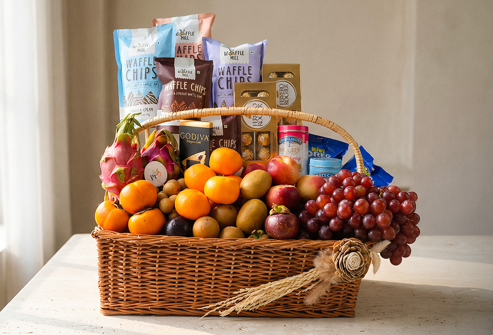 Grand Luxe Exotic Fruit & Gourmet Basket