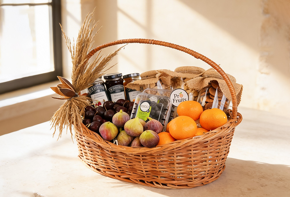 Premium Fruit Basket – Citrus & Fig Collection with Gourmet Treats