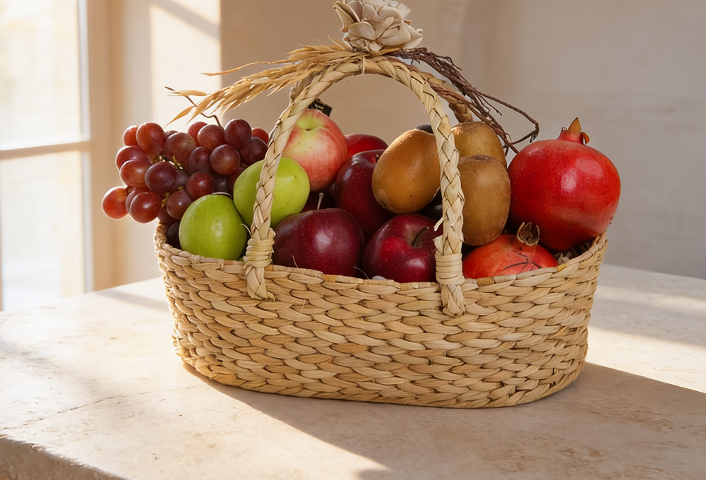 Premium Fruit Basket – Apple, Pomegranate & Kiwi Delight