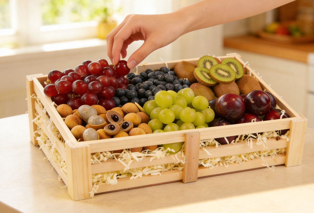 Luxury Mixed Exotic Fruit Wooden Tray