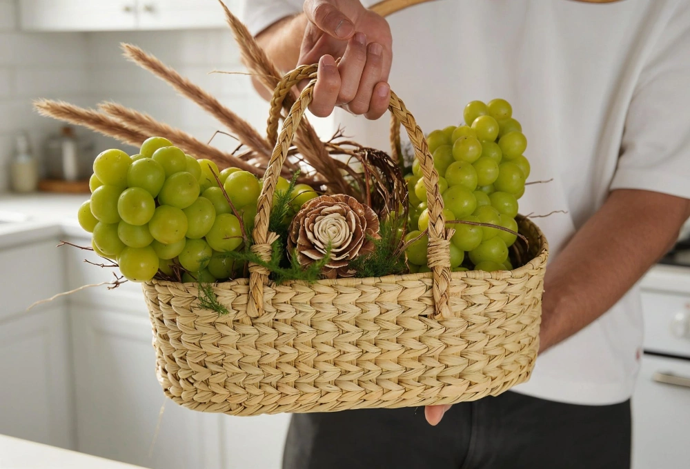 Premium Shine Muscat Grapes Basket