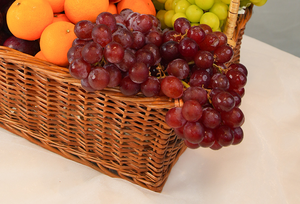 Exotic Fruit Basket - Pineapple, Apples, Mandarins, Grapes, Plums & Nectarines