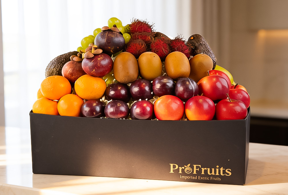 Exotic Fruits Tower Gift Black Box