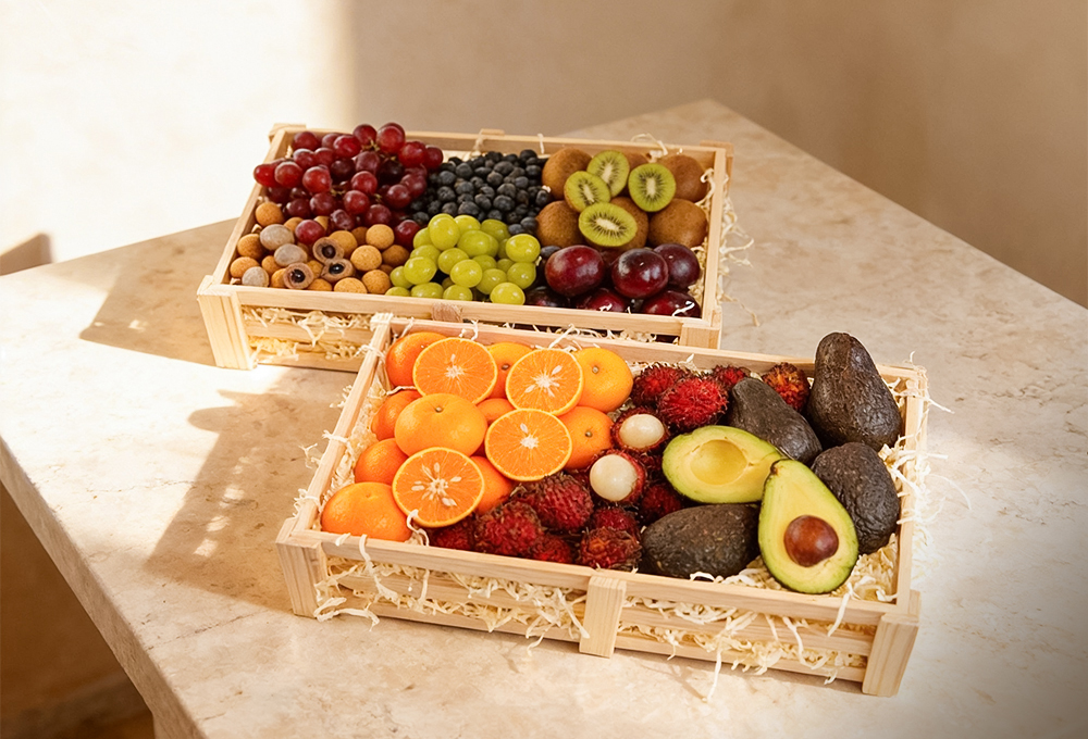 Gift Set of 2 - Exotic Fruit Trays V2