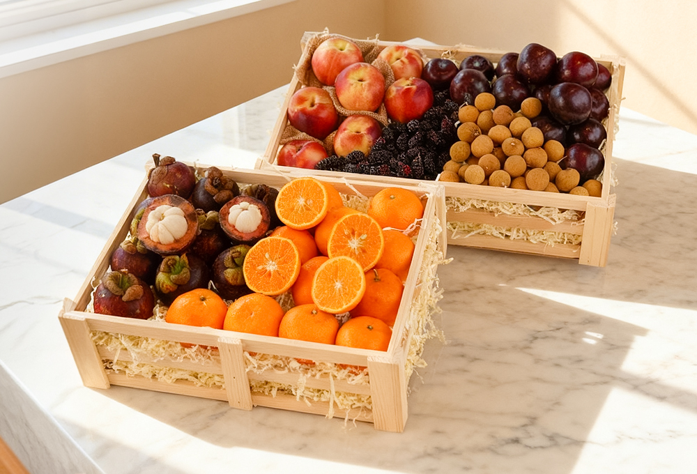 Gift Set of 2 - Exotic Fruit Trays V6