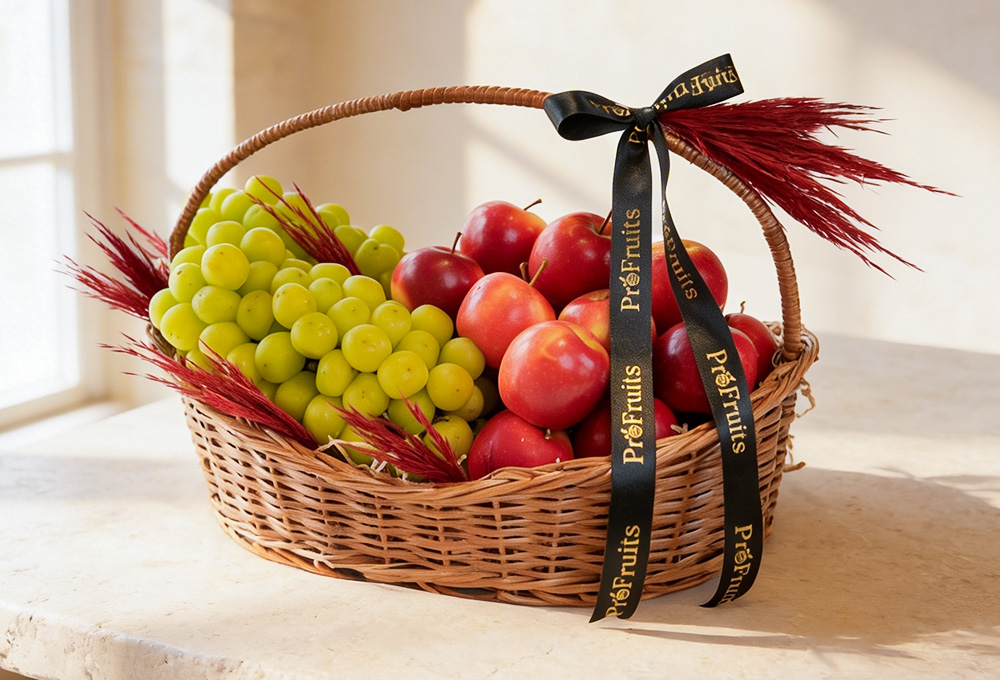 Premium Fruit Basket – Apples & Green Grapes Collection