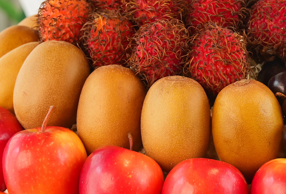 Grand Celebration Mixed Fruit Brown Basket