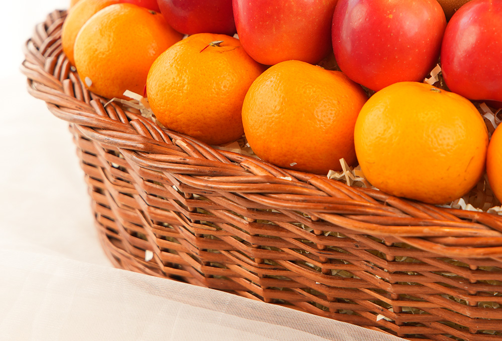 Grand Celebration Mixed Fruit Brown Basket