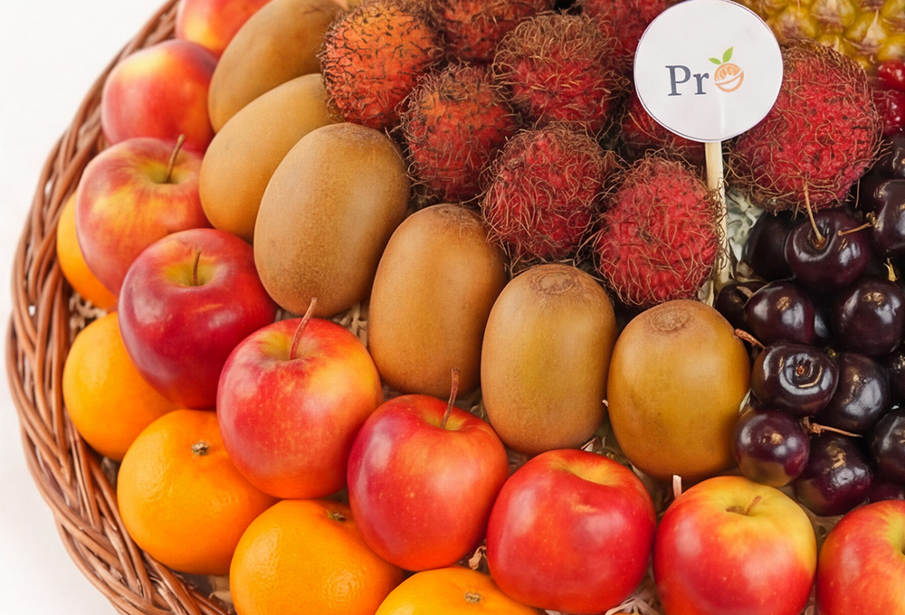 Grand Celebration Mixed Fruit Brown Basket