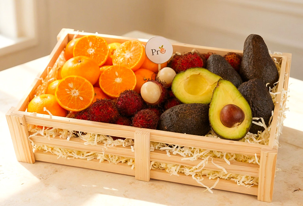 Exotic Fruit Tray - Avocados, Mandarins & Rambutans