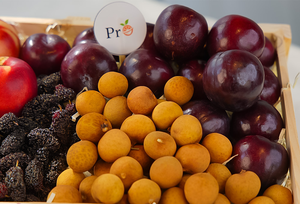 Exotic Fruit Tray - Longan, Nectarines, Mulberries & Plums