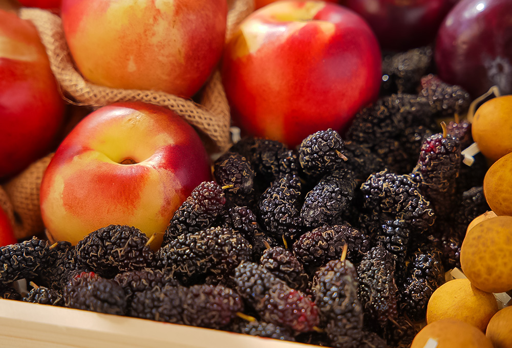 Exotic Fruit Tray - Longan, Nectarines, Mulberries & Plums