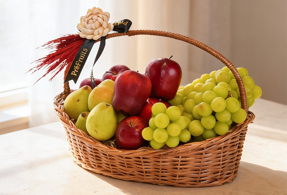 Mixed Fruit Basket - Apples, Pears & Grapes