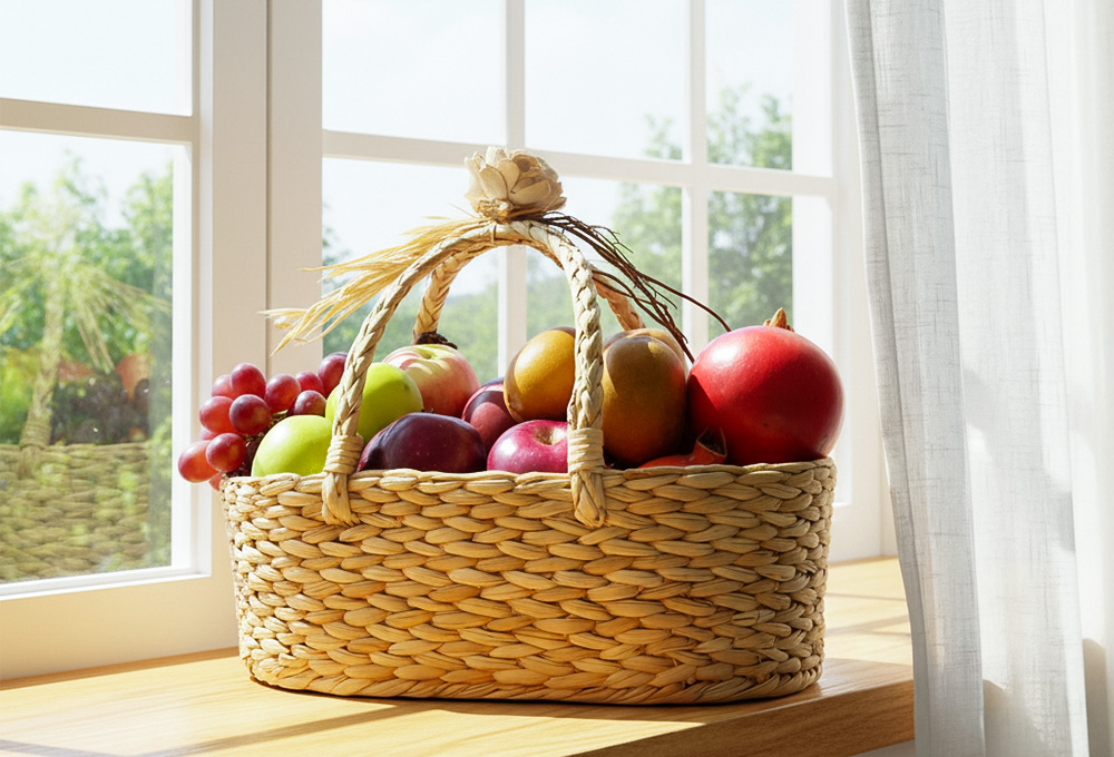 Premium Fruit Basket – Apple, Pomegranate & Kiwi Delight