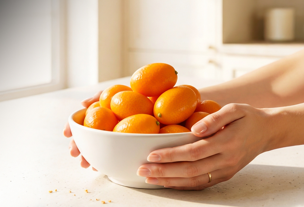 Premium South African Kumquats with vibrant orange skin, fresh juicy texture and naturally edible peel