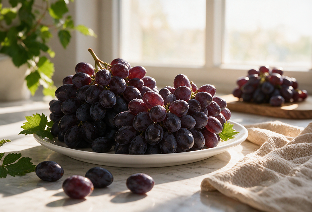 1 Kg Premium Black Seedless Grapes from China