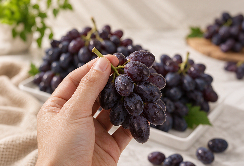 1 Kg Premium Black Seedless Grapes from China
