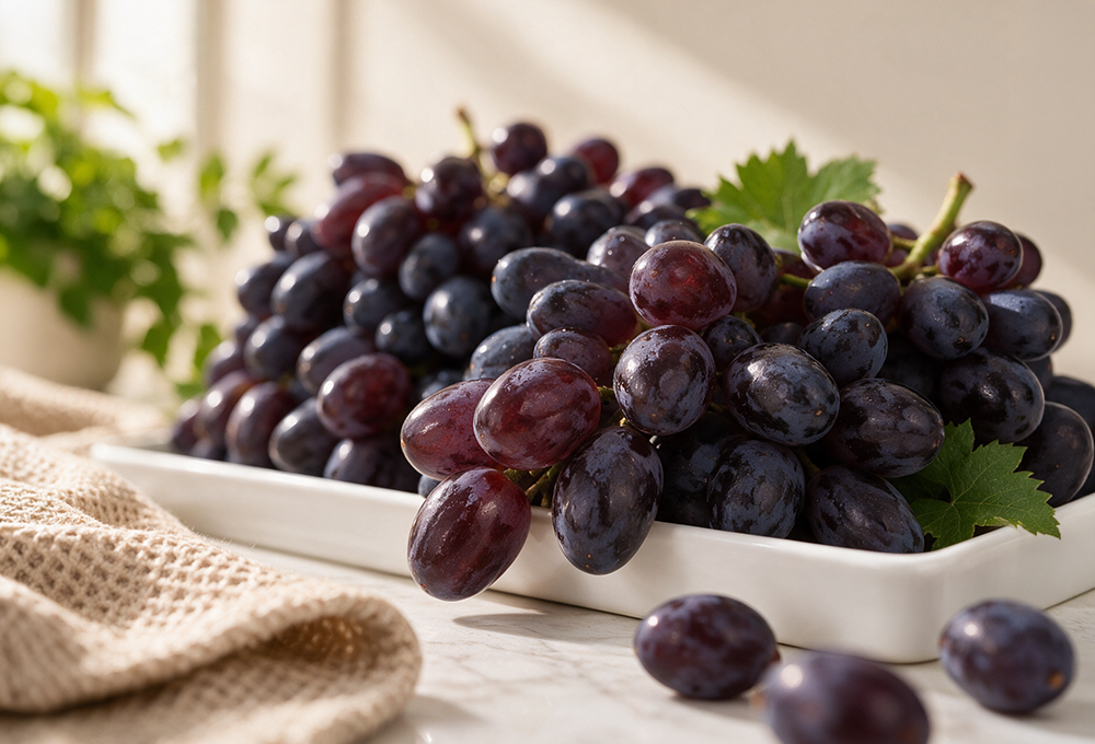 1 Kg Premium Black Seedless Grapes from China