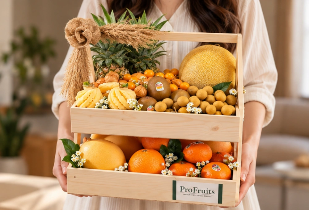 Premium double-layer wooden fruit tray